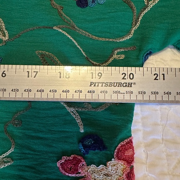 Dashing Green Floral Embroidered Button Down Shirt - Picture 7 of 10